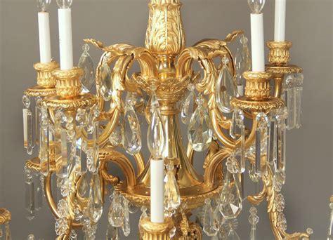 A Stunning Late 19th Century Gilt Bronze And Crystal Ten Light