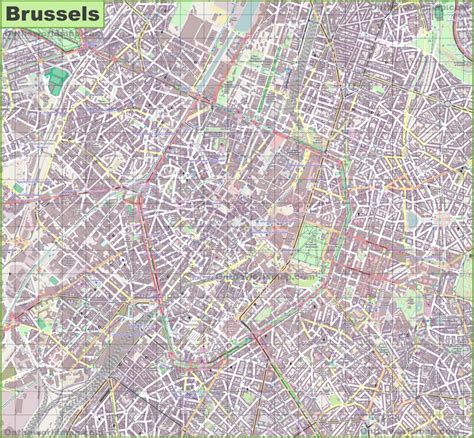Large Detailed Map Of Brussels