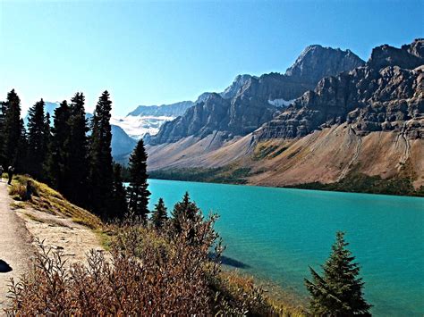 Bow Lake Alberta Canada Natural Landmarks Landmarks Lake