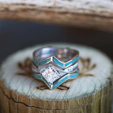 Female Turquoise Wedding Ring Abc Wedding