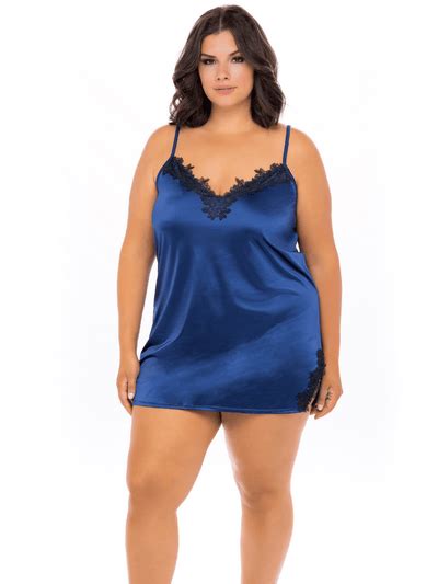 plus size satin and lace chemise 54 95