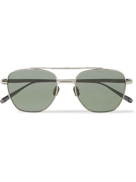 Brioni Aviator Style Titanium Sunglasses Brioni