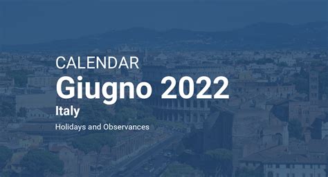 June 2022 Calendar Italy