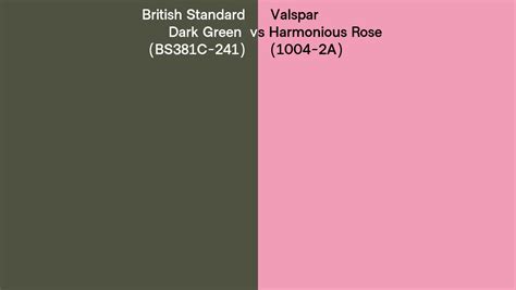 British Standard Dark Green Bs381c 241 Vs Valspar Harmonious Rose