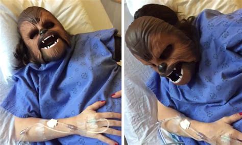 watch chewbacca mom has been one upped by woman wearing chewbacca mask while in labour