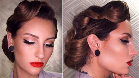 50s Inspired Vintage Updo Hairstyle Tutorial Youtube