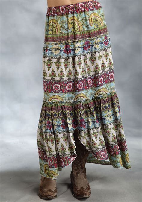 roper® blue floral print hi lo western skirt western skirts skirts western wear