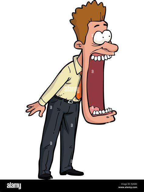 Cartoon Shocked Man With His Mouth Open Illustration Stock Photo Alamy