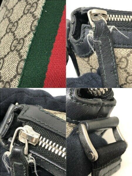 Authentic Gucci Shoulder Crossbody Bag 471454 Leather Gg Supreme Beige