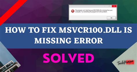 How To Fix MSVCR DLL Is Missing Error