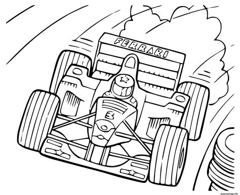 Coloriage Voiture Ferrari Sport F1 Dessin Ferrari à imprimer