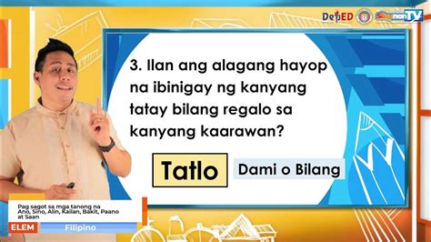 Filipino Pag Sagot Sa Mga Tanong Na Ano Sino Alin Kailan Bakit