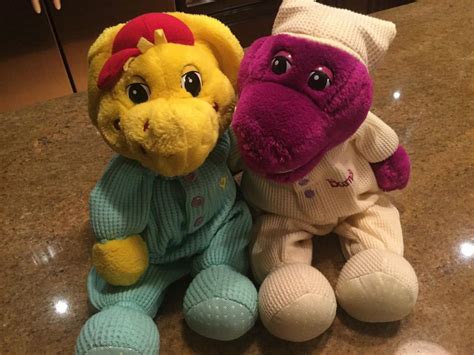 Barney And Bj Plush Sleepytime Dinosaur Pajamas Golden Bear Co Stuffed