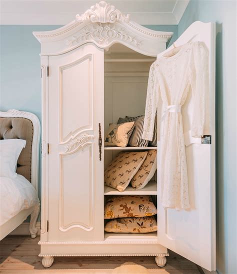 French White Hand Carved Double Armoire Wardrobe Furniture - La Maison ...