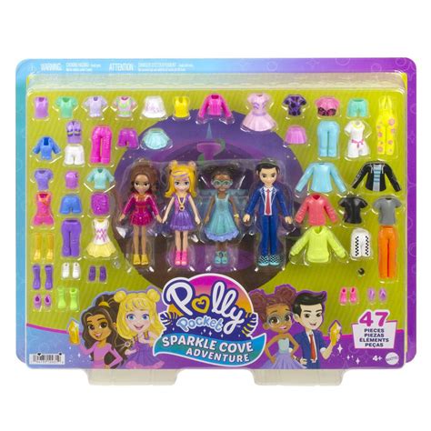 Polly Pocket Sparkle Cove Adventure Fashion Pack Playset With 4 Doll