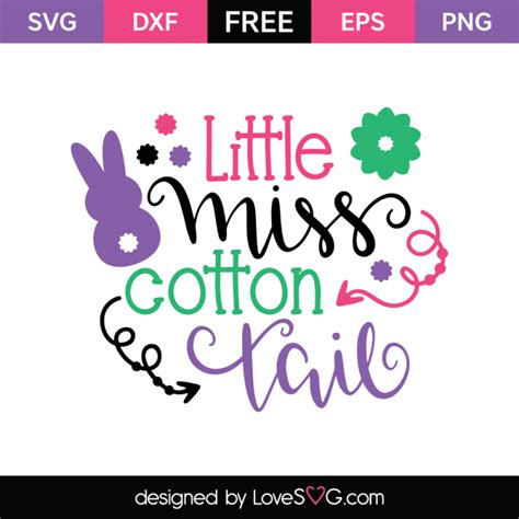 Little Miss Cotton Tail - Lovesvg.com | Easter svg files ...