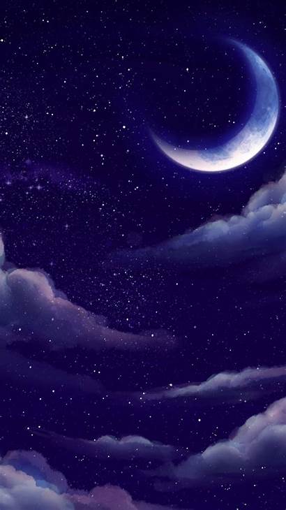 Galaxy Sky Moon Wallpapers Night Iphone Gacha