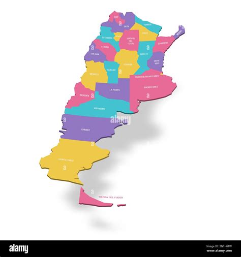 Argentina Mapa Político De Divisiones Administrativas Provincias Y