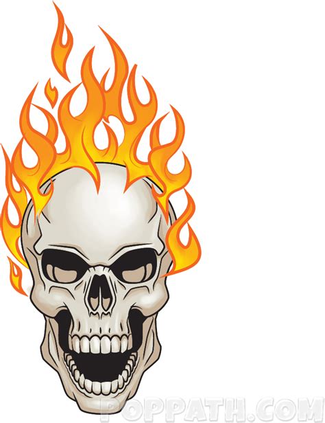 Download Play Slideshow - Flaming Skull Transparent - HD Transparent png image