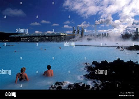 Blue Lagoon Svartsengi Centrale Géothermique En Islande Photo Stock