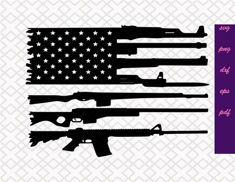 Gun Rifles American Flag Svg Digital Download Cricut Cut Etsy