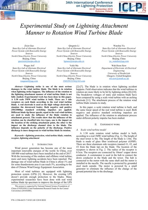 Pdf Experimental Study On Lightning Attachment Manner To Rotation