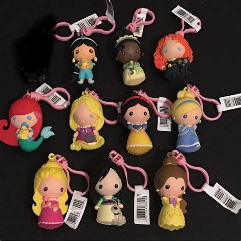 Disney Toys New Htf 25 Disney Princess Figural 3d Bag Clip Set