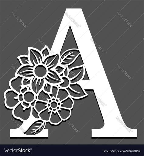 Letter Silhouette With Flowers Royalty Free Vector Image