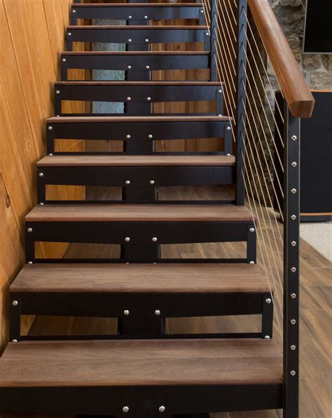 Rustic DIY Floating Stair Kit Rustic Staircase Philadelphia By Paragon Stairs Houzz