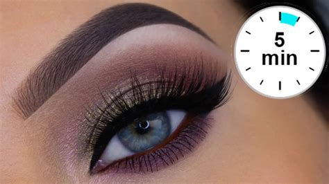 5 Minute Easy Daytime Glam Eye Makeup Tutorial Youtube