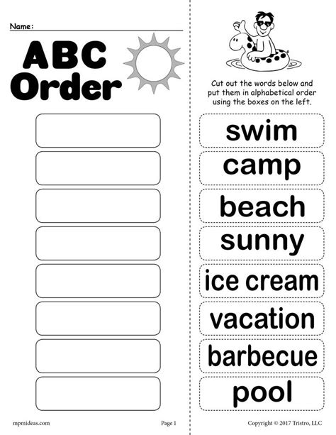 Then click on the post to find the. FREE Summer Alphabetical Order Worksheet! - SupplyMe