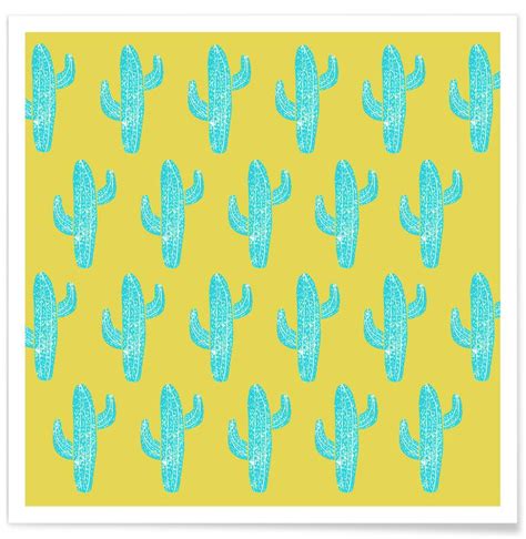 Cacti Desert Blue Poster Juniqe