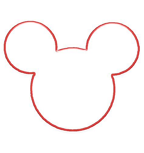 Red Outline Mikcey Head Mickey Mouse Silhouette Mickey Mouse Theme