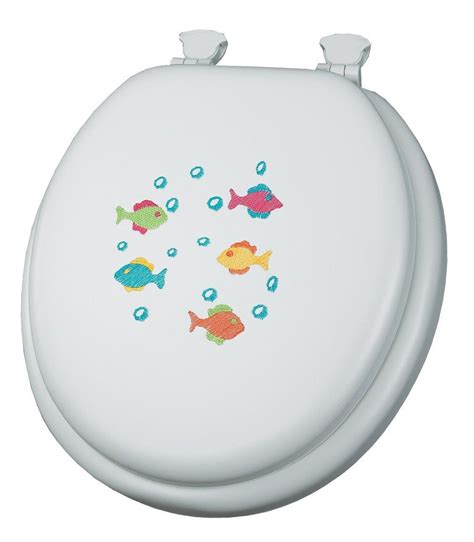Mayfair 1366ec 000 School Of Color Fish Embroidered Soft Toilet Seat