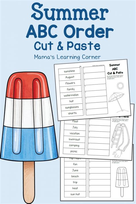 I have a second document i made of each of the lowercase letters, so look for as they learn more about the letters, show them where to start and stop and the proper order of writing a letter (top to bottom, left to right). Summer Cut and Paste: ABC Order Worksheets - Mamas ...