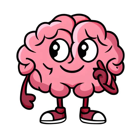 Cute Brain Thinking Cartoon · Creative Fabrica