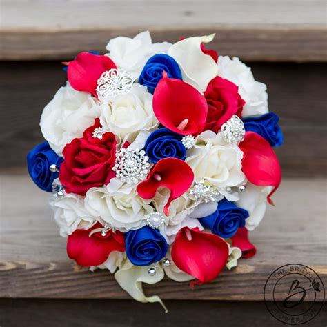 Red White And Blue Patriotic Real Touch Wedding Bouquet The Bridal