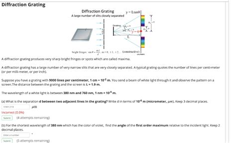 Solved Diffraction Grating Diffraction Grating A Large