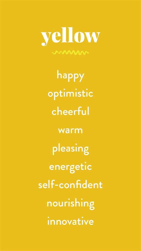 Yellow Is Good Color Psychology Psychology Color Meanings