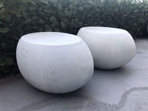 West Elm Pebble Side And Coffee Concrete Tables Set Of 3 For Sale In