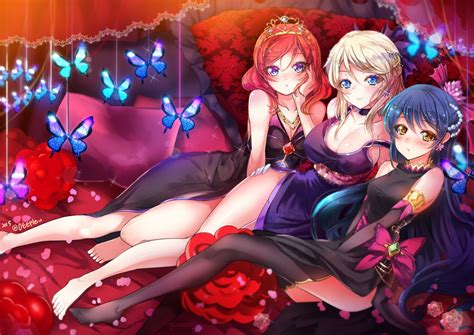 wallpaper 1920x1358 px artifacts ayase barefoot bow breasts butterfly choker cleavage