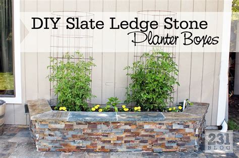 Diy Slate Ledge Stone Planter Boxes Decks Backyard Backyard Projects