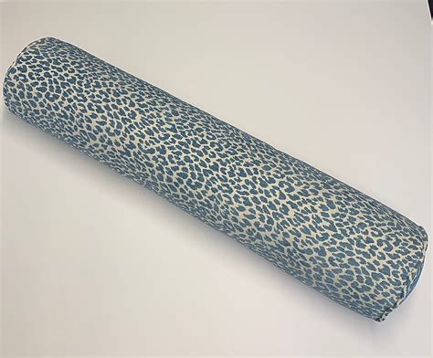 Bolster In Delft Blue Chenille Animal Print Upholstery Fabric Etsy