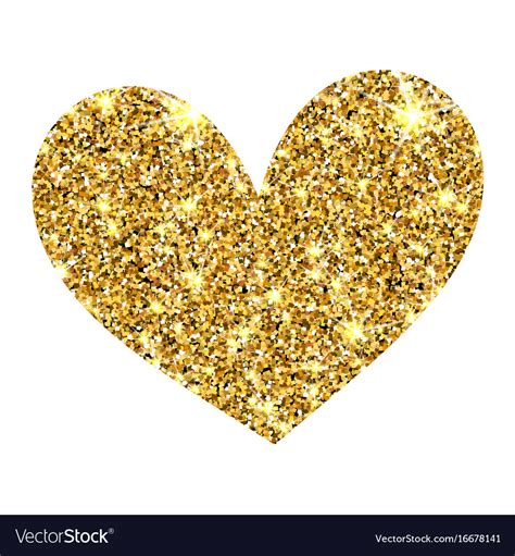 Gold Glitter Heart Golden Sparcle St Royalty Free Vector