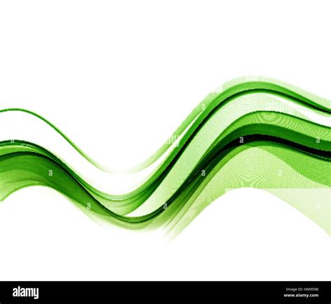 Abstract Green Wavy Lines Colorful Vector Background Stock Vector