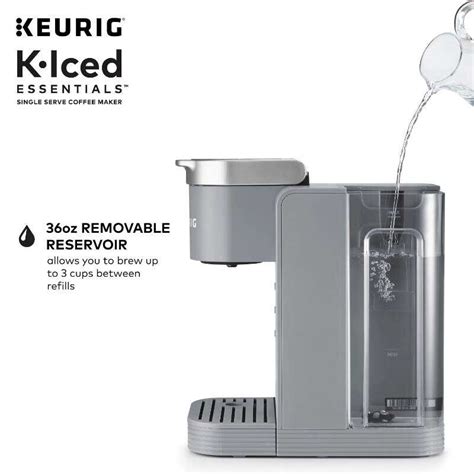 Keurig K Iced Essentials Gray Iced And Hot Single Serve K Cup Pod Coffee Maker Coffee Maker