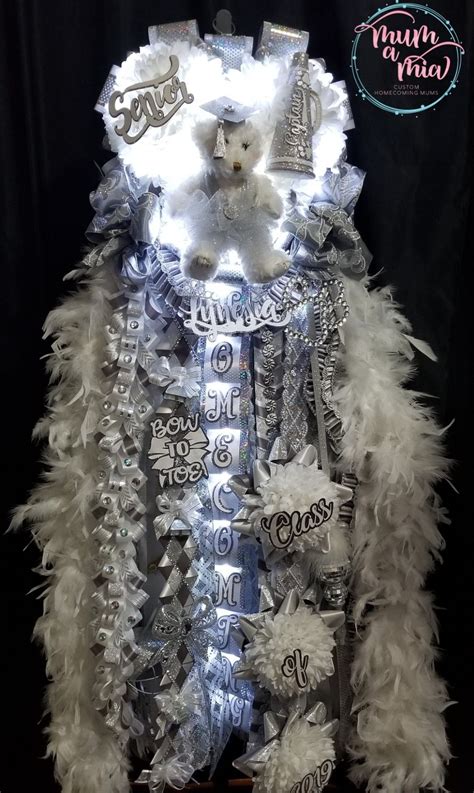 White And Silver Homecoming Mum For A Cheerleader We Ship Nationwide