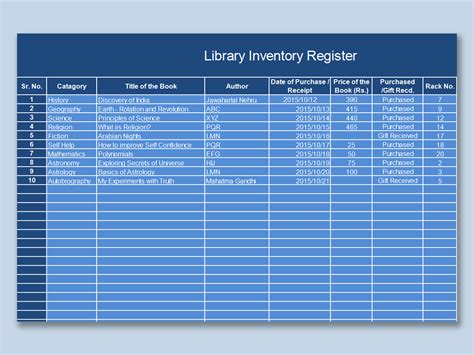 Excel Of School Library Registerxlsx Wps Free Templates
