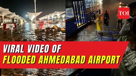 flooded ahmedabad airport video goes viral here is how the twitter user called on adani and pm