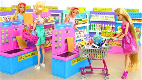 Barbie Doll And Kelly Supermarket Grocery Shopping Toko Kelontong